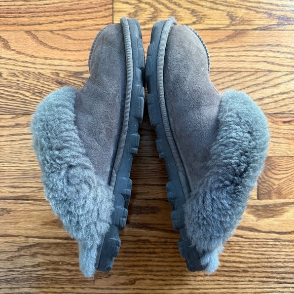 UGG women’s coquette shearling slippers Sz 8 gray - Picture 4 of 7